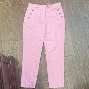 Zara Pink Trousers with Button Accent
